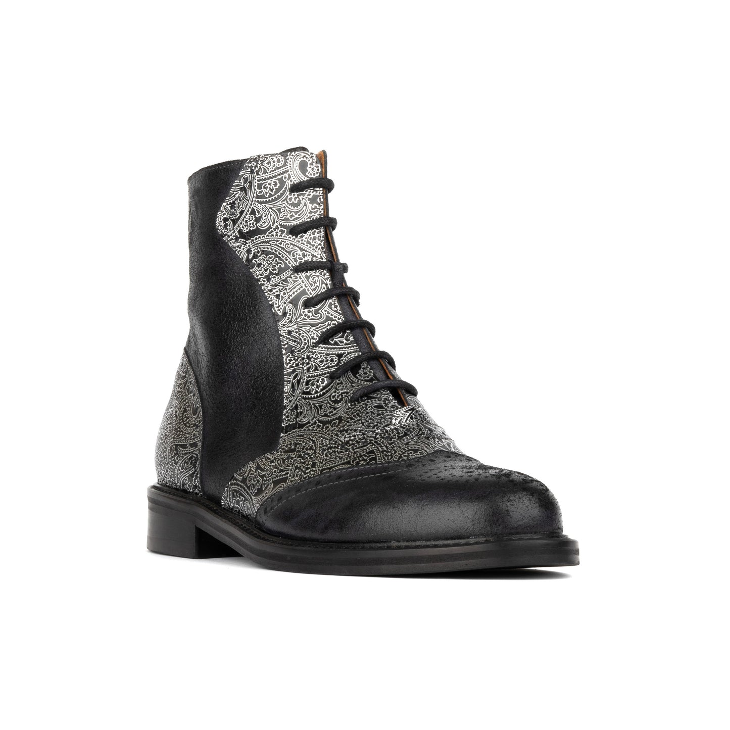 Brick Lane Boots - Black & Silver