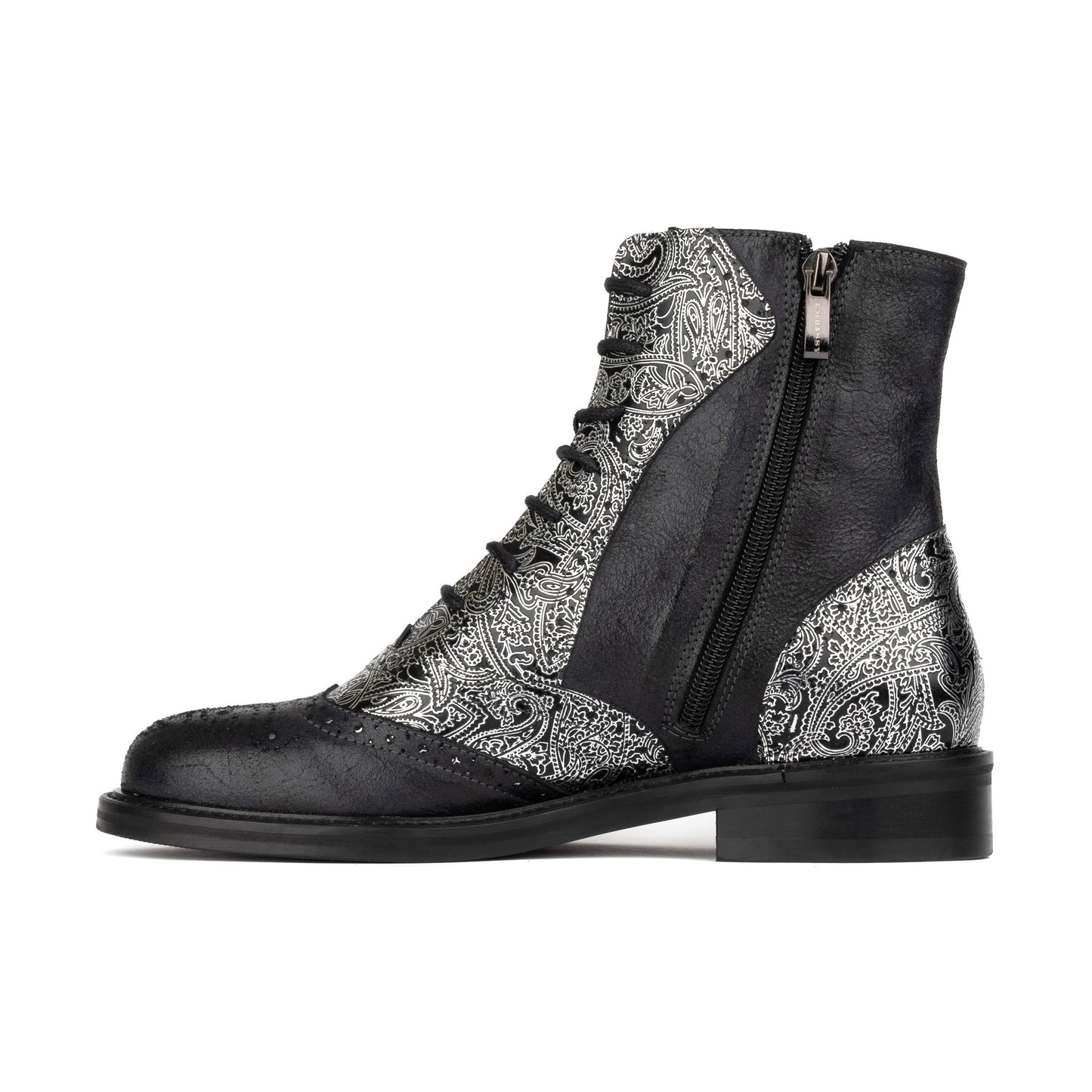 Brick Lane Boots - Black & Silver